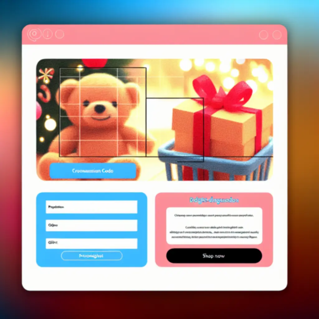 Ilustracja prezentów i kuponów rabatowych w procesie zamówienia