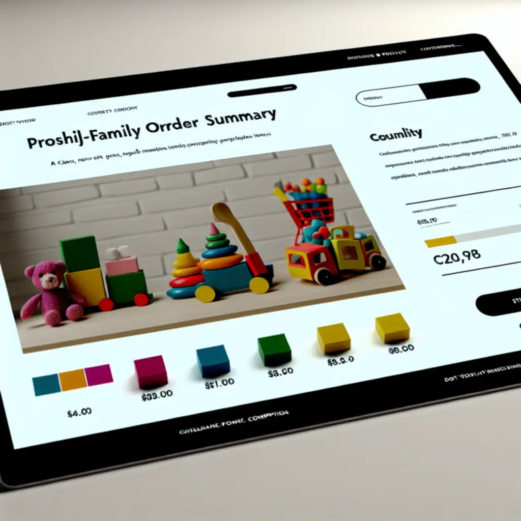 Ilustracja podsumowania koszyka z zabawkami w sklepie Kidstoyra