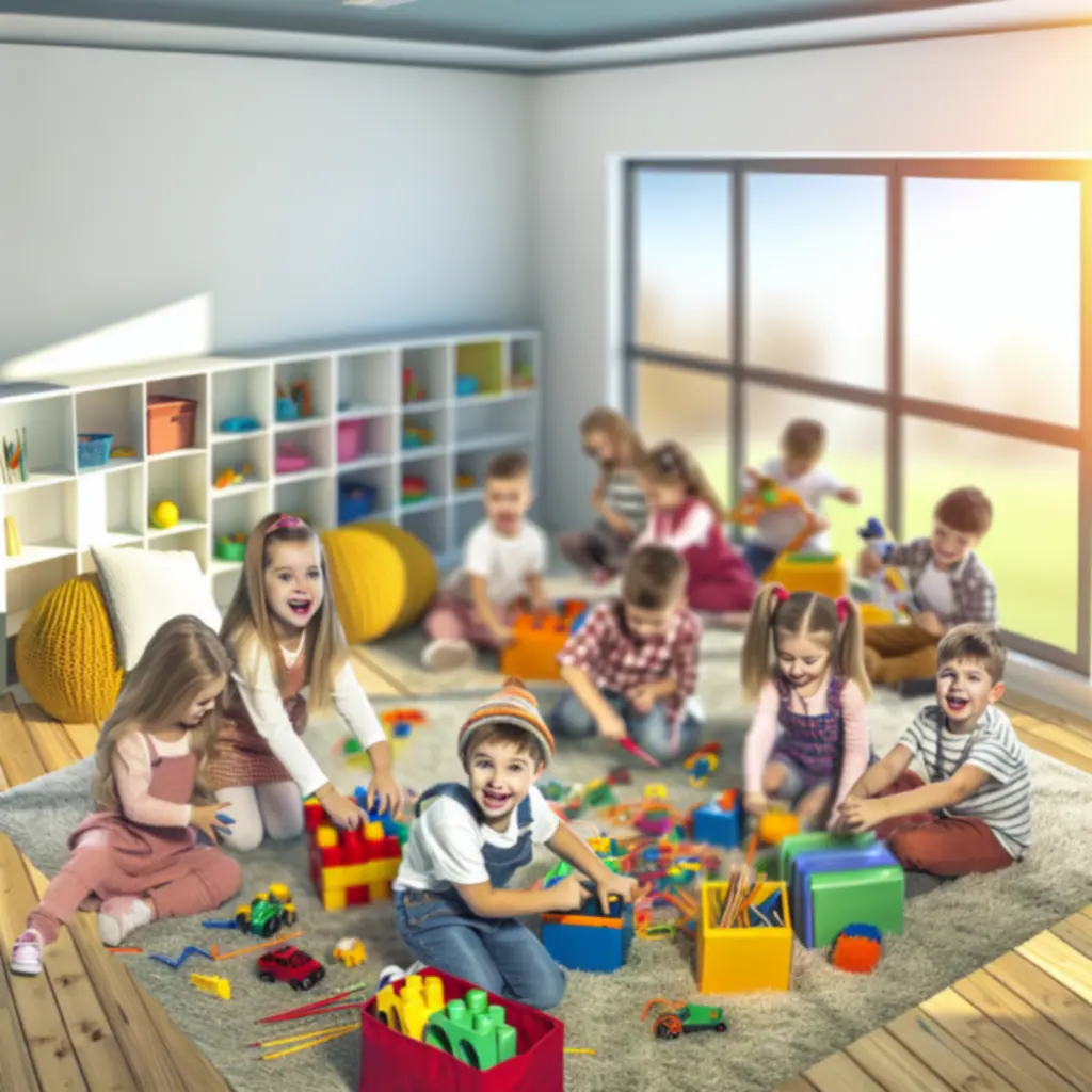 Dzieci bawiące się ulubionymi kreatywnymi zabawkami