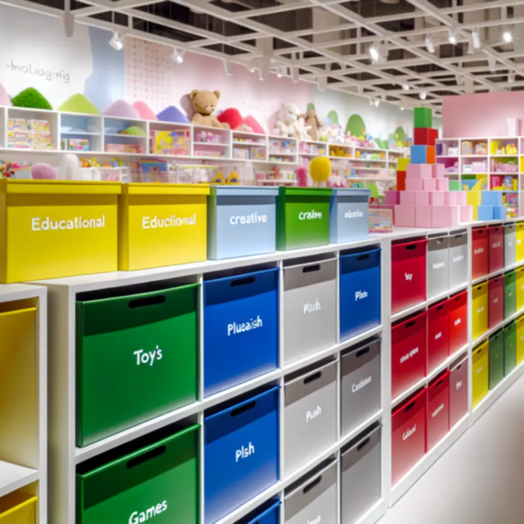 Kolorowe pudełka z zabawkami